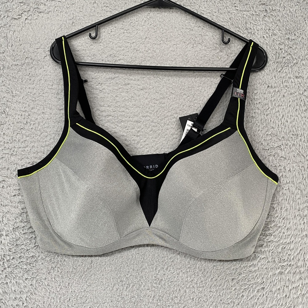 Torrid Sports Bra Womens 42DDD Gray Underwire Medium Support Racerback Gym